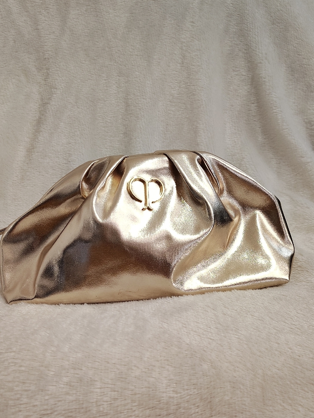 cle de peau Metallic Gold Beauty Skincare Toiletry Bag